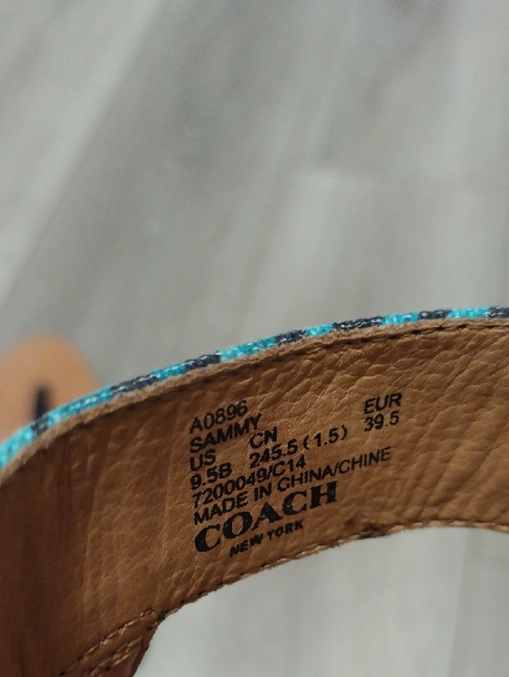 Coach Women’s Teal & Black Sandals - Picture 9 of 17